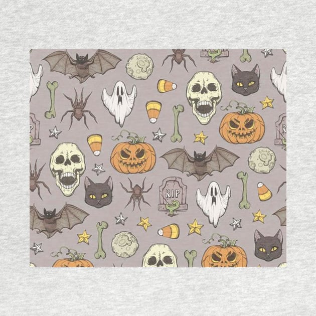 Spooky Halloween Pattern with Hand Drawn Elements by AbundanceSeed